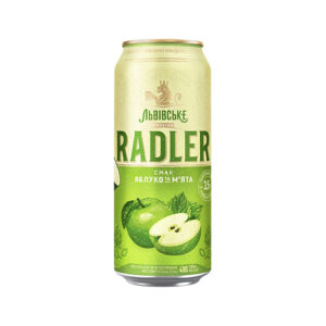 Piwo Lwowskie Radler o smaku jabłka i mięty puszka 0,48l